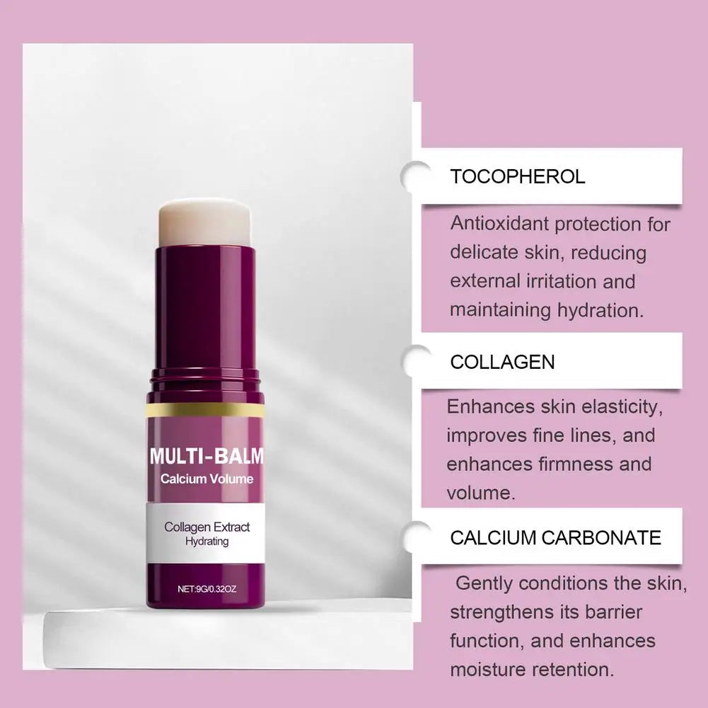 Calcium Volume Multi Balm Stick – Collagen Moisturising Cream for Eyes, Neck & Face