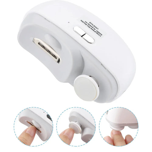 Electric Nail Clipper & Polisher with LED Light — Safe for Adults & Babies