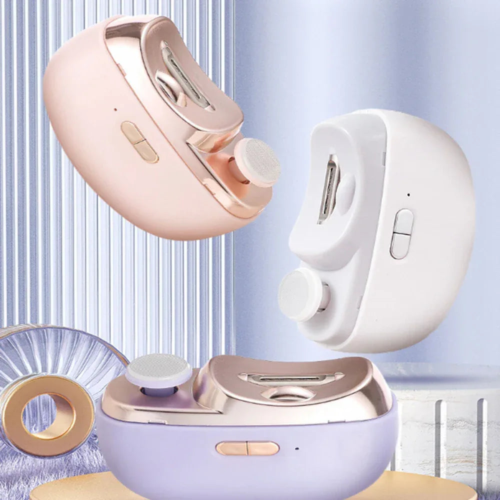 Electric Nail Clipper & Polisher with LED Light — Safe for Adults & Babies