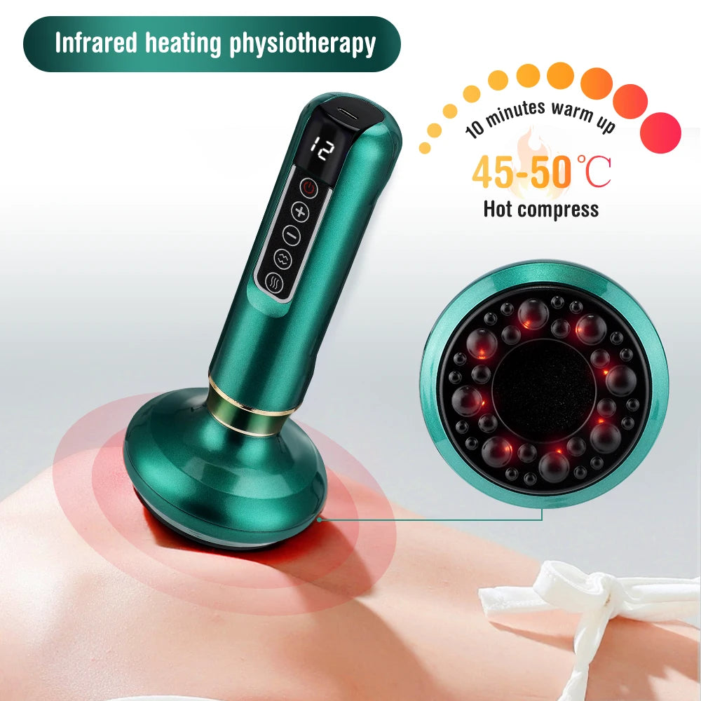 Smart Electric Cupping Massager — Infrared Heat, Vacuum Suction & Body Sculpting