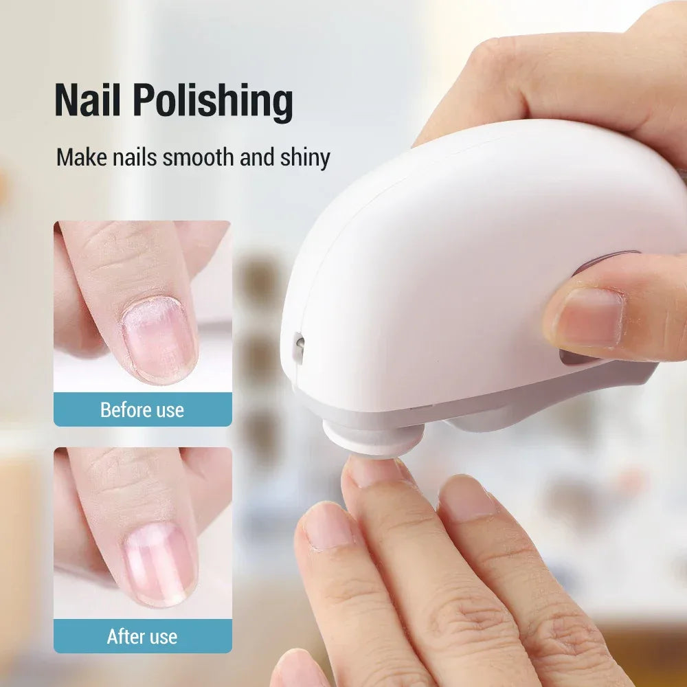 Electric Nail Clipper & Polisher with LED Light — Safe for Adults & Babies