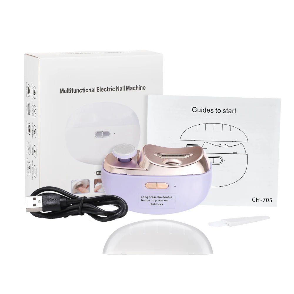 Electric Nail Clipper & Polisher with LED Light — Safe for Adults & Babies