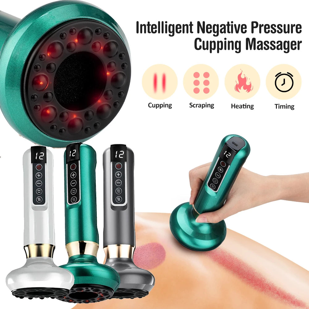 Smart Electric Cupping Massager — Infrared Heat, Vacuum Suction & Body Sculpting
