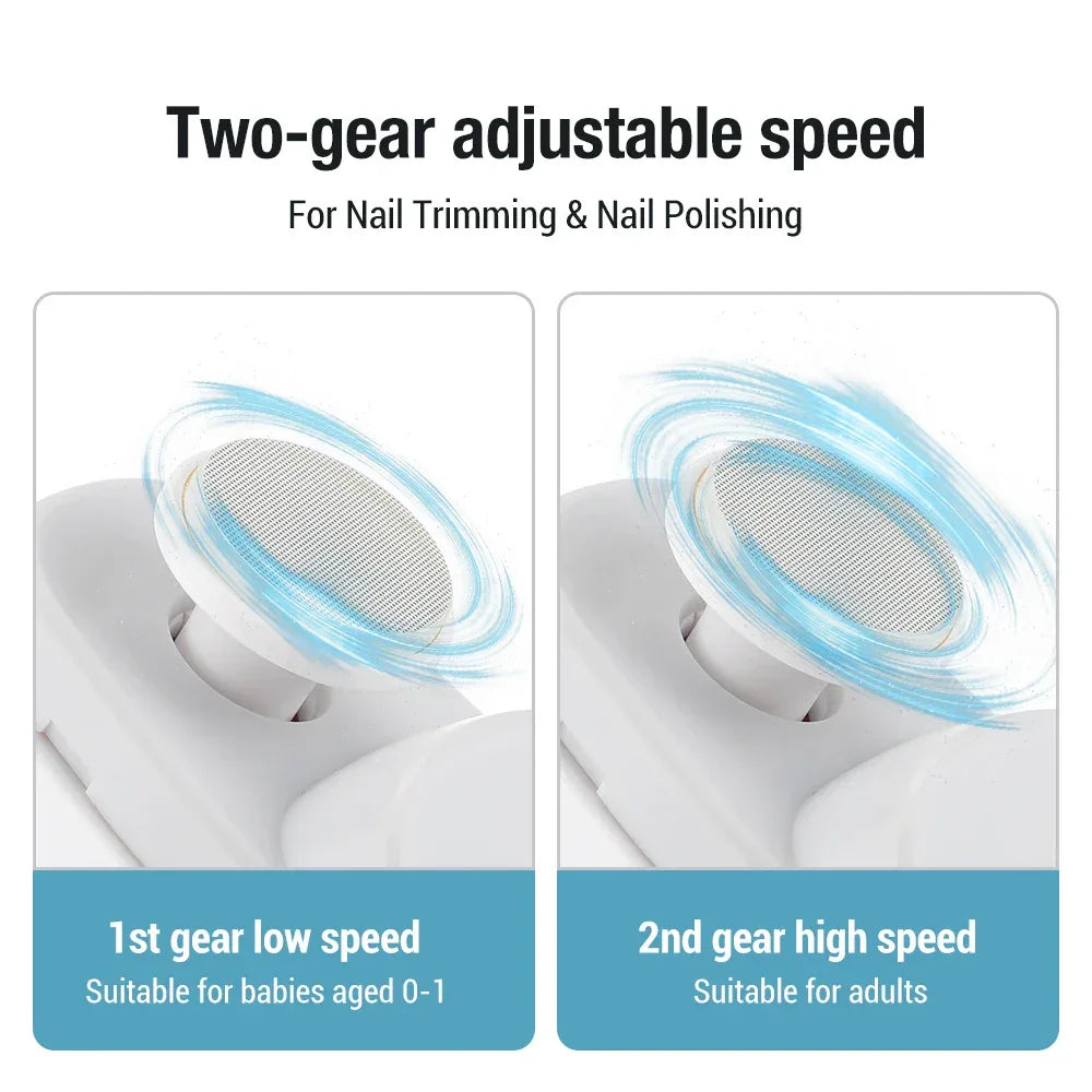 Electric Nail Clipper & Polisher with LED Light — Safe for Adults & Babies