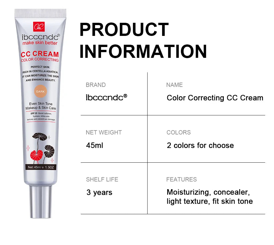 CC Cream Full Coverage Foundation – Colour Correcting & Moisturising